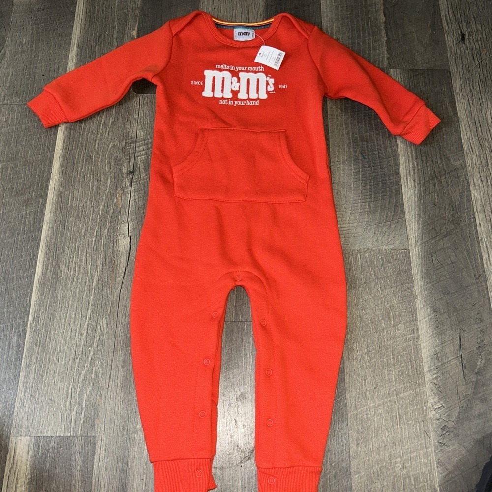 M&M Baby One Piece Bodysuit Orange M&M World Kids Size 18 Months